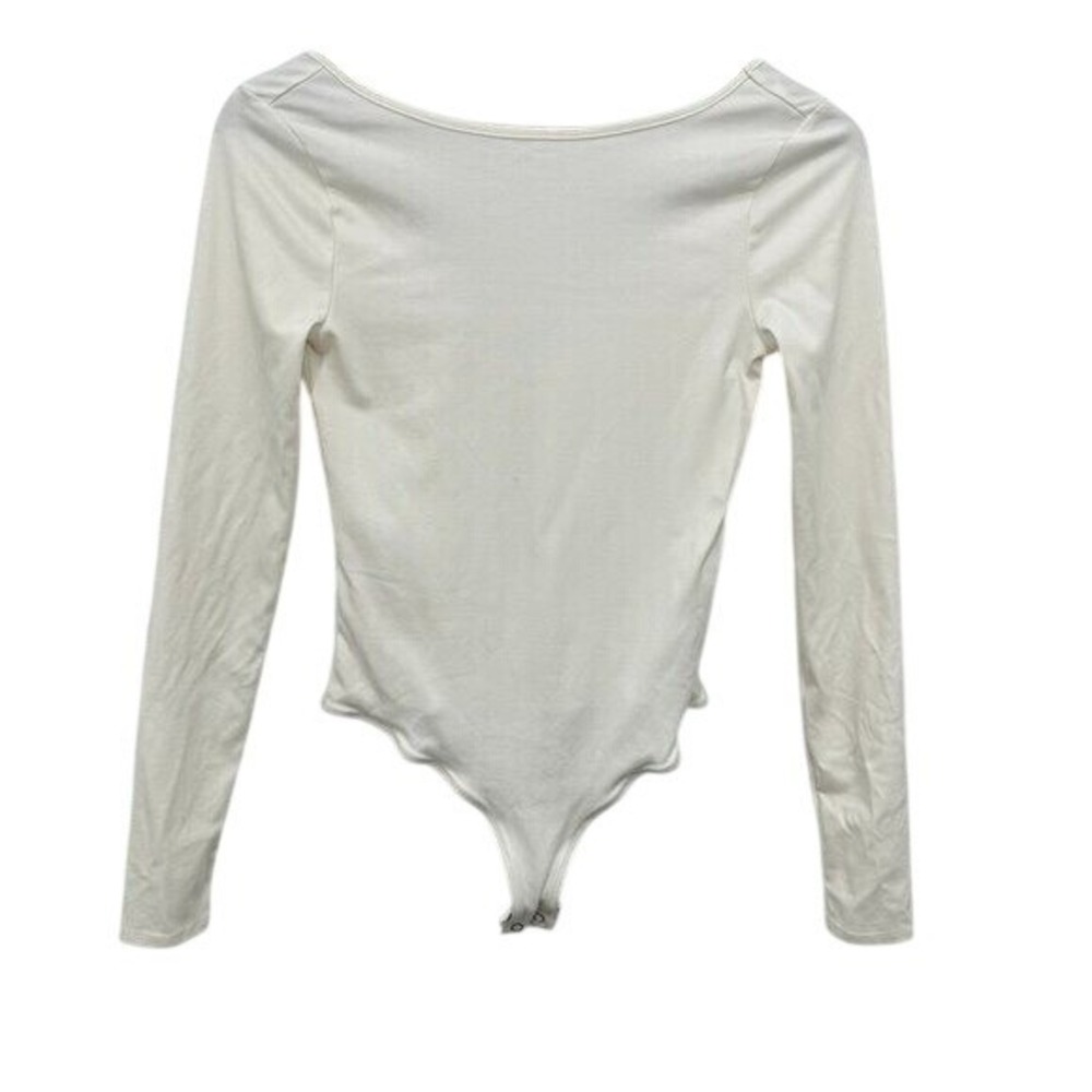 J. Crew Size‎ XS Ivory Scoopback Bodysuit Minimalist Balletcore Feminine